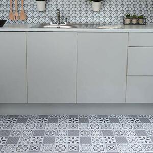Floor Tiles Self-Adhesive Vinyl Flooring Kitchen Bathroom - Grey / Moroccan by D-C-Fix