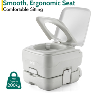 Portable Camping Flushable Toilet 10L - Grey by Trail