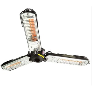 Halogen Garden Space Heater With 3 Heating Panels - Black