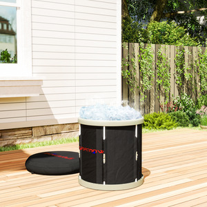 SPORTNOW 210L Ice Bath Tub Outdoor with Lid, Cover and Carry Bag - Black / 210l by SPORTNOW