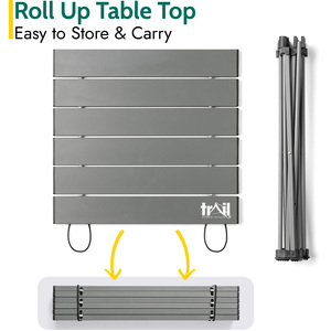 Lightweight Camping Table - Grey / 34cm by Trail