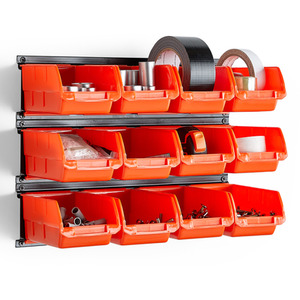 Wall Mount Bin Storage - Orange by VonHaus