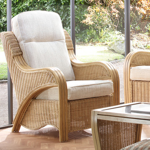 Opera Rattan Conservatory Cane Chair in Jasper - Light Oak by Desser