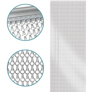Aluminium Heavy Duty Fly Chain Curtain - Silver by Homefront