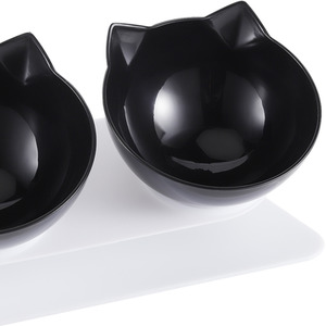 Double Bowl Slanted Cat Feeder by Livingandhome