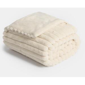 Faux Fur Thick Rib Throw by OHS