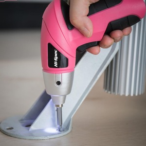 Electric Screwdriver Cordless 23 Drill Bit Set Pink - Pink