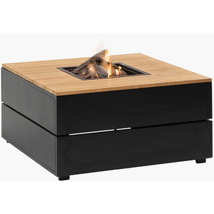 Cosipure 100cm Teak Square Fire Pit - Black by Pacific Lifestyle