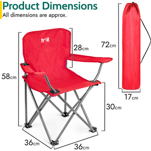 Kids Lightweight Camping Chair - Red by Trail