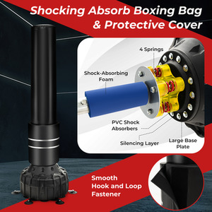 Freestanding Punching Bag Kickboxing Bag - Black by Costway
