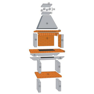 Dark Stone Mediterrani Masonry BBQ Grill - Grey by Callow