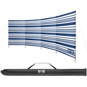 Striped Wooden Pole Camping Windbreak - Navy Blue / 360cm by Trail