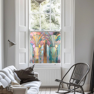 Algua Art Deco Stained Glass Privacy Window Film by Creative Printing Solutions