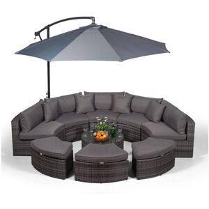 Monaco Luxury Large Rattan Garden Sofa Set - Grey by Giardino