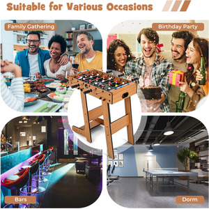 Foldable Football Table Soccer Game - Brown by Costway