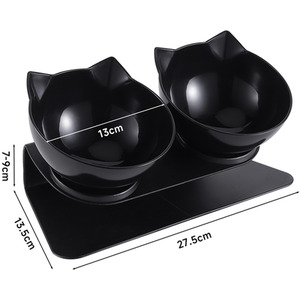 Double Bowl Slanted Cat Feeder by Livingandhome