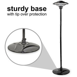 1500W Black Patio Heater Free Standing - Black