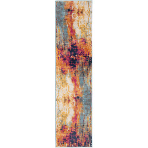 Bold Multicolour Distressed Abstract Living Area Rug by The Rug House