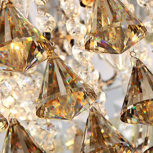 3 LED Colours Crystal Flush Ceiling Light Chandelier