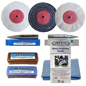 Bench Grinder Metal Polishing Kit Aluminium Alloy Brass 8pc by Pro-Max Professional Quality Tools