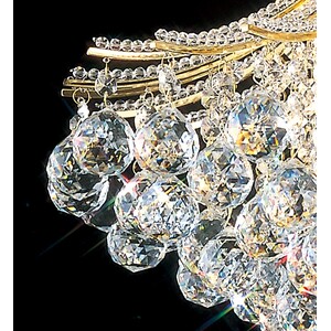 Bask Ceiling Pendant Chandelier Round 6 Light French Gold, Crystal - French Gold