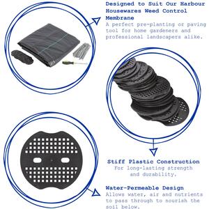 Weed Membrane Peg Plates - 7cm - Pack of 20 - Black by Harbour Housewares