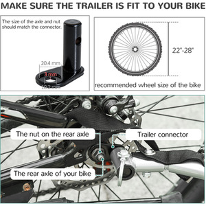 Pet Bicycle Steel Frame Trailer - Red by PawHut