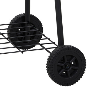 Outdoor Charcoal BBQ Grill with Wheels - Black by Livingandhome