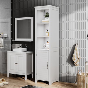 Freestanding Bathroom Tall Cabinet with Blind Door by Livingandhome