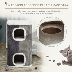 PawHut Cat Barrel Sisal Scratching Tree Tower D30 423V70GY - Grey by PawHut