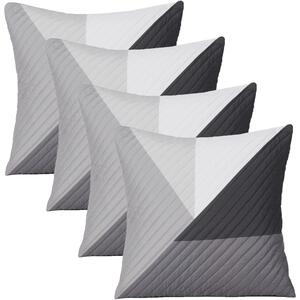Pack of Ralph Geo Pinsonic Cushion Covers - Grey / 4 by OHS