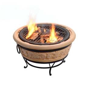 Teamson Home Terracotta Style Wood Burning Fire Pit - Grey by Teamson Home