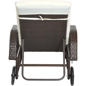 Outsunny Adjustable Rattan Sun Lounger - Brown by Outsunny