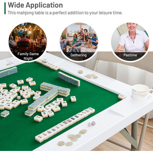 Folding Mahjong Table - Green by Costway