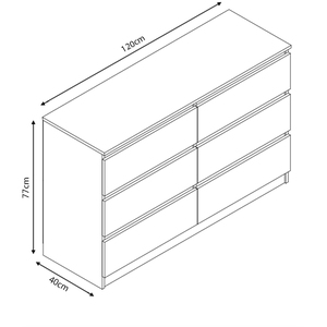 Gloss White Chest Of Drawers - White / 6 by FWStyle