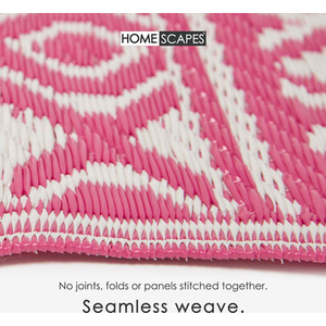 Homescapes Outdoor Rug Luxury Waterproof Reversible Recycled, Pink Tia Aztec by Homescapes