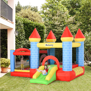 Outsunny Kids 4 in 1 Bounce Castle House Inflatable - Red by Outsunny