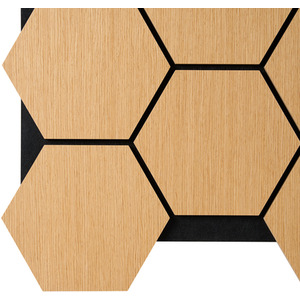 Fuse Acoustic Wooden Hexagon Wall Panel in Natural Oak - Natural Oak by Fuse