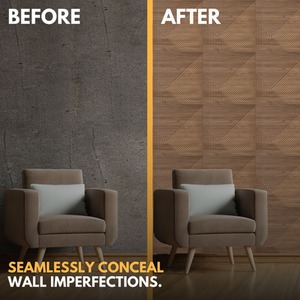 3D Wall Panels (50x50 cm) PVC Cladding Panel in Chevron Line Design by NOVECRAFTO