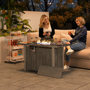 Outsunny 50,000 BTU Propane Gas Fire Pit Table with Wind Guard by Outsunny