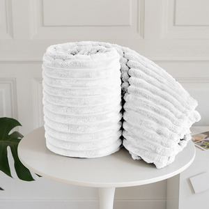 Snug Soft Chunky Ribbed Cord Plush Throw Blanket by Velosso