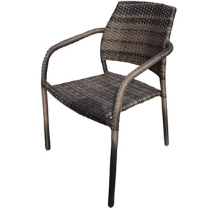 Rattan Patio Dining Stackable with Table Set - Brown / 2 / Small by Furniture One