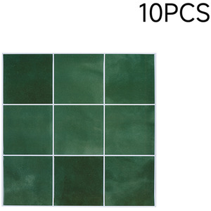 Livingandhome 10-Piece Grid Design Stick-On Wall Tiles - Light Green by Livingandhome