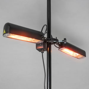 Parasol Outdoor Patio Heater Halogen 2 Lamp - Black by Litecraft
