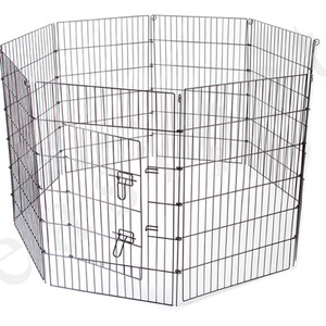 Metal Pet Playpen 8 Panels - Black / 107cm by Easipet