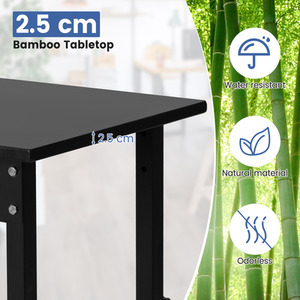 Adjustable Workbench Large Workspace with Casters - Black by Costway