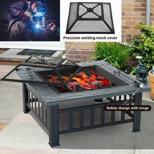 Round Garden Fire Pit - Black by Garden Mile