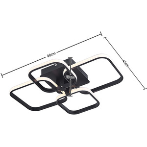 Multi-Square Chandelier Ceiling Light (Black Frame) - Black / 42W by Livingandhome