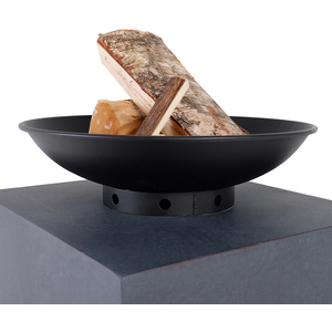 Fire Pit with Metal Fire Bowl and Square Concrete base - Black by Charles Bentley