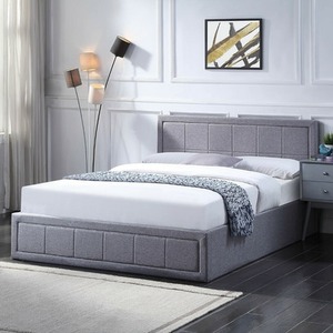 Ottoman Bed With Deluxe Hybrid Mattress - Grey / Double by Home Treats